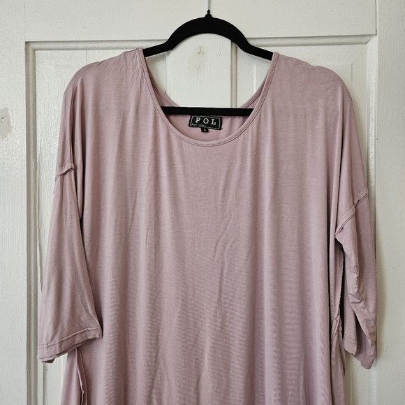 POL Women's Pink Oversized Boho Tunic Top Size Small, 3/4 Sleeves - Picture 2 of 8